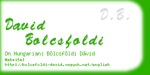 david bolcsfoldi business card